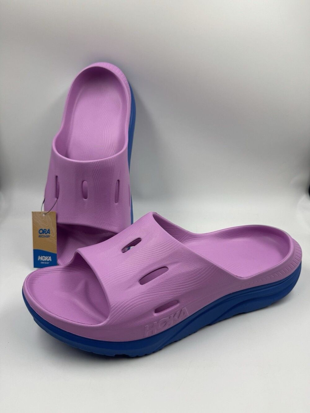 Hoka Ora Recovery Sandals Comfort Slides Men Sz 13 / Women Sz 15 Purple/Blue NEW